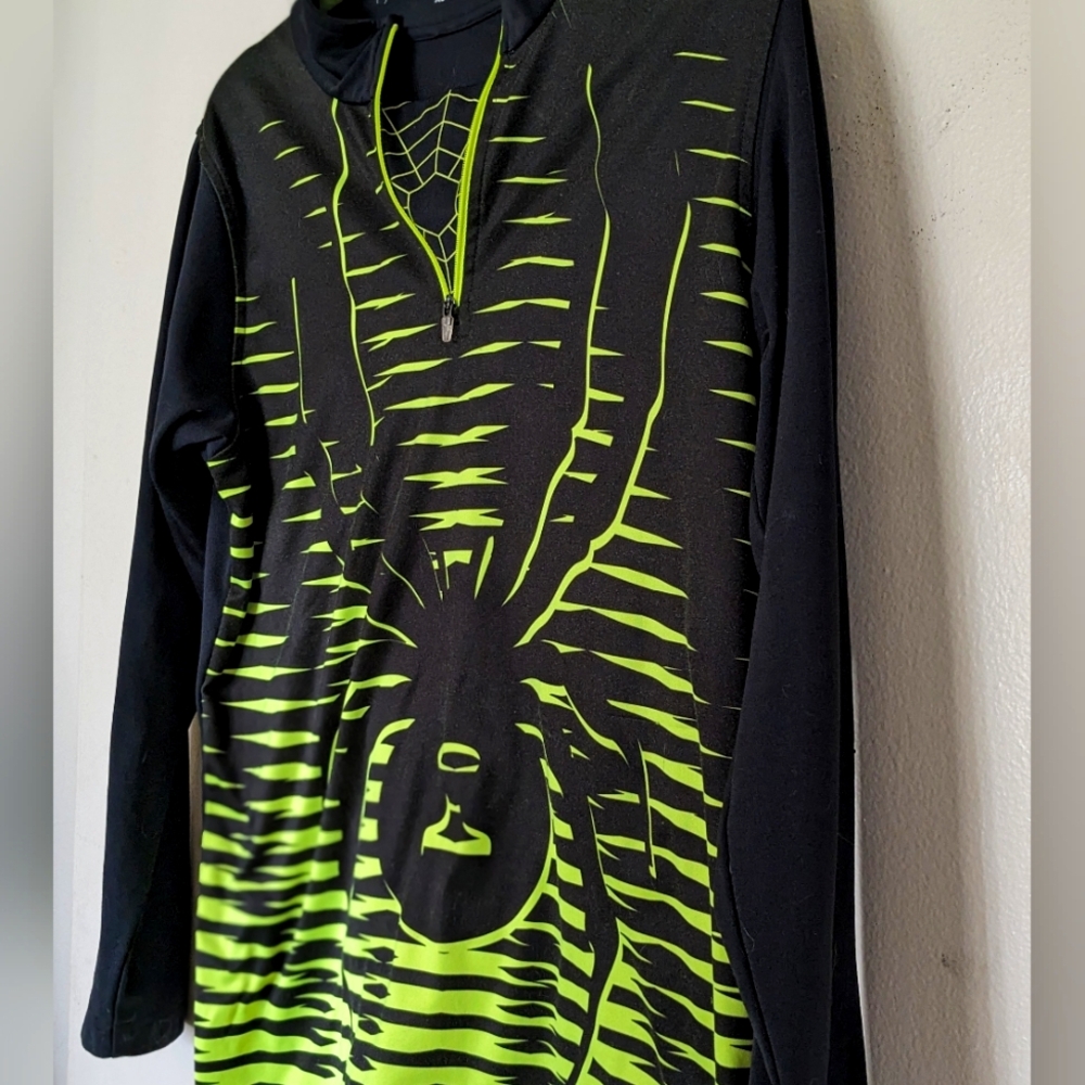 Spyder Acid Greenish Yellow and Black Running Jacket